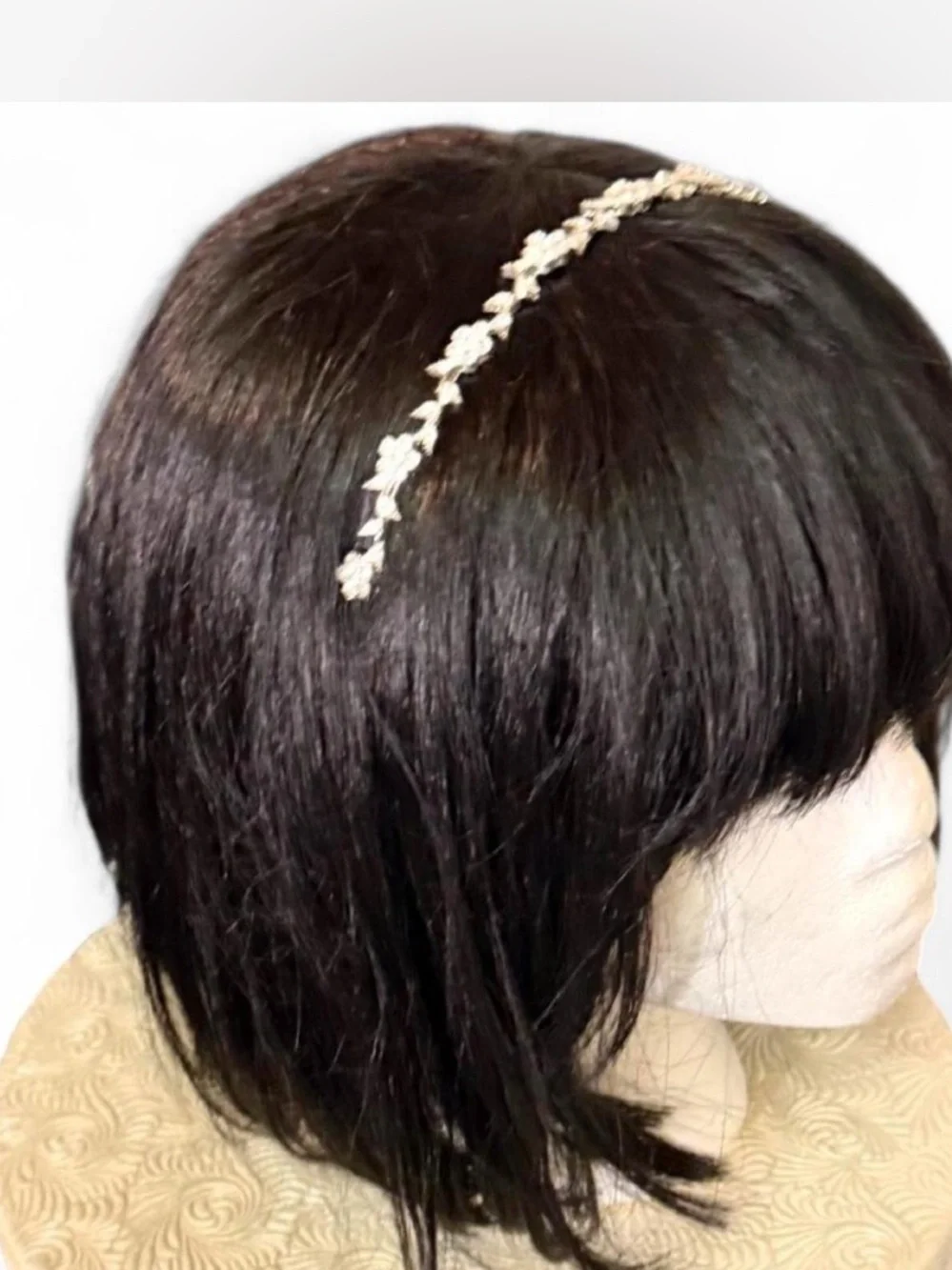 Rhinestone Flower & Leaf Design Embellished Headband